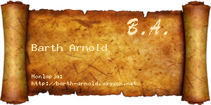 Barth Arnold névjegykártya