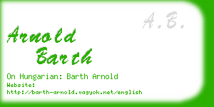 arnold barth business card